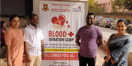 Blood Donation Camp at Sophia Sr. Sec. School, Lalarpura, Jaipur. Blood Donation Camp at Sophia Sr. Sec. School, Lalarpura, Jaipur.