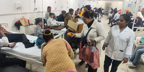 On 15th August distribution of plants and plantation