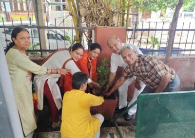 On 15th August distribution of plants and plantation at malviya nagar jaipur