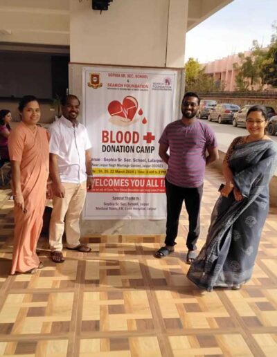 Blood Donation Camp at Sophia Sr. Sec. School, Lalarpura, Jaipur
