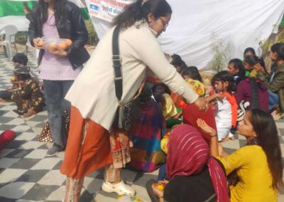 Food distribution on 26th January by Sourya Sanstha at Gurjar Ki Thadi, Jaipur.
