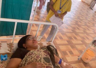 Blood donation camp at Sophia School, Jaipur, with J.K. Lone Hospital team