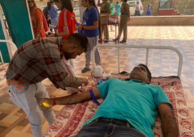 Blood donation camp at Sophia School, Jaipur, with J.K. Lone Hospital team