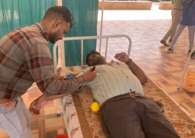 Blood donation camp at Sophia School, Jaipur, with J.K. Lone Hospital team