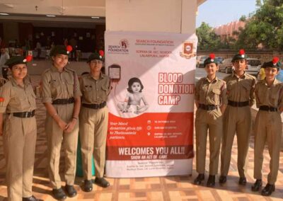 Blood donation camp at Sophia School, Jaipur, with J.K. Lone Hospital team