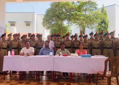 Blood donation camp at Sophia School, Jaipur, with J.K. Lone Hospital team