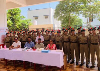 Blood donation camp at Sophia School, Jaipur, with J.K. Lone Hospital team