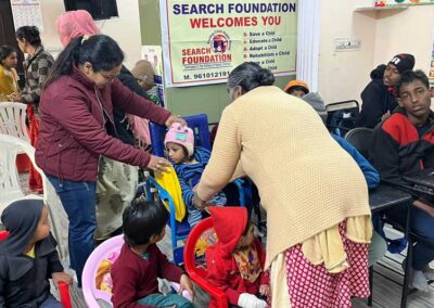 Stationery given to specially-abled kids at Navchetan, Jaipur.